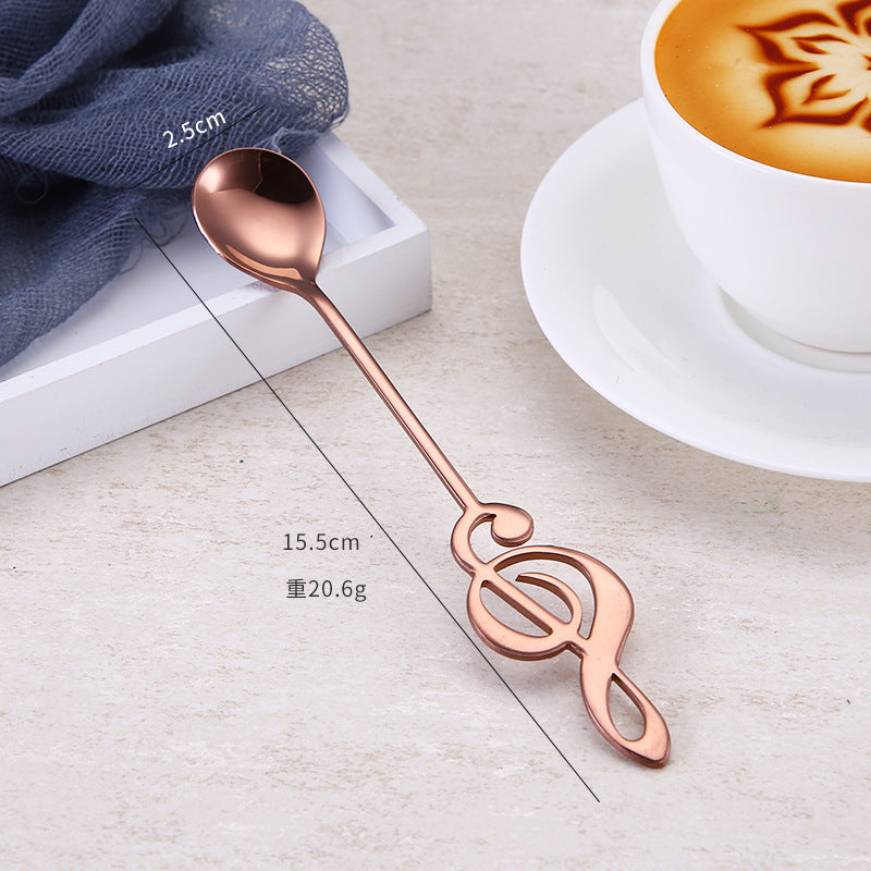 Wholesale Creative note spoon 304 stainless steel coffee spoon mixing ice spoon